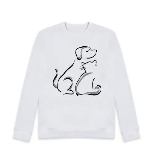 Felpa unisex cane e gatto