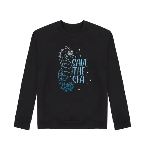 Felpa unisex cavalluccio marino salva il mare sottom