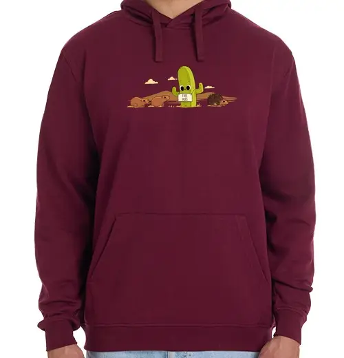 Felpa unisex con cappuccio abbracci di cactus