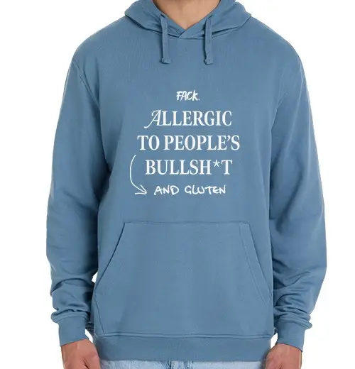 Felpa unisex con cappuccio allergico al glutine felpa con cappuccio blu