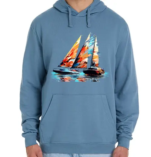 Felpa unisex con cappuccio barca a vela mare mondo oceano bellezza