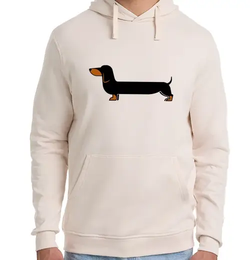 Tostadora Felpa unisex con cappuccio bassotto lungo