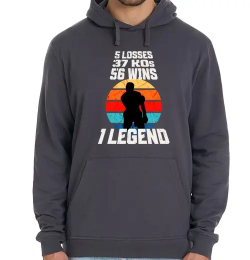 Felpa unisex con cappuccio boxe leggenda