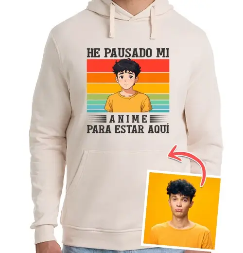 Felpa unisex con cappuccio effetto anime felpa ho messo in pausa il mio anime foto personalizzata