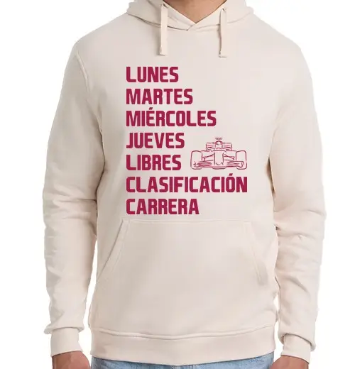 Felpa unisex con cappuccio f1 settimana libero ana sc le corsa di