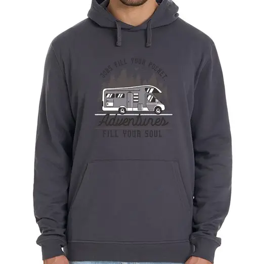 Felpa unisex con cappuccio il camper nutre la tua anima, non le tue tasche