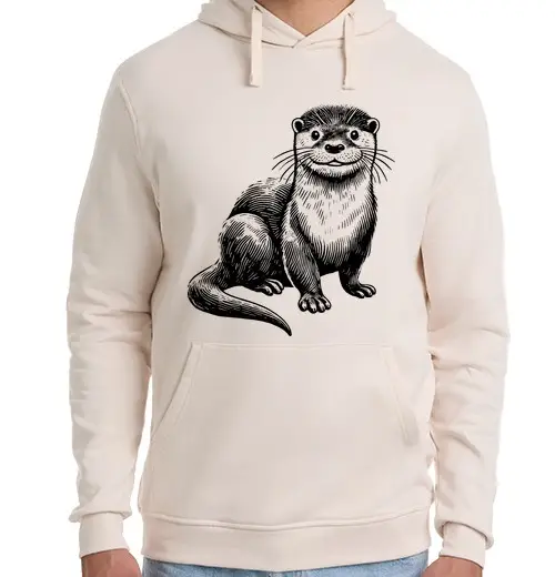 Felpa unisex con cappuccio lontra