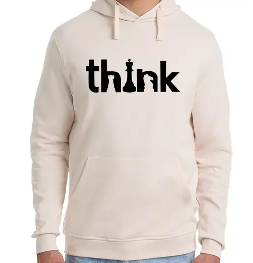 Felpa unisex con cappuccio pensare