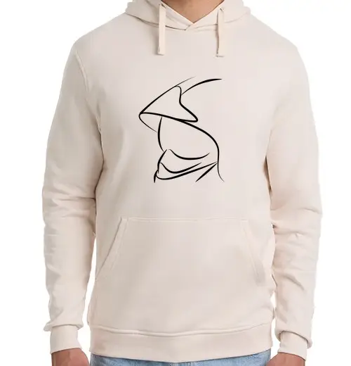 Felpa unisex con cappuccio sagoma di casco pompiere bianca f1