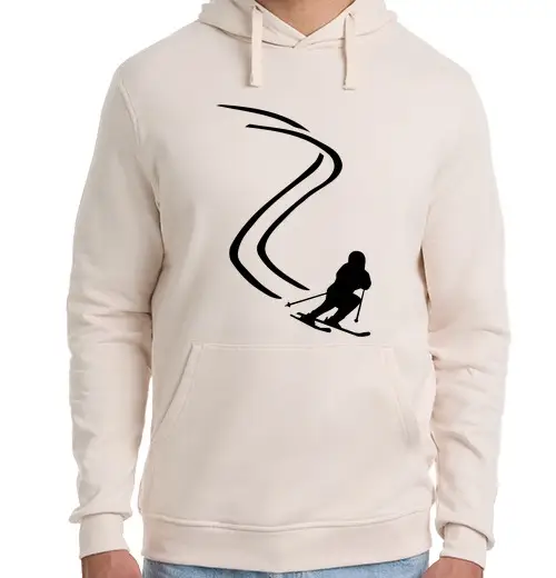 Felpa unisex con cappuccio sci da discesa