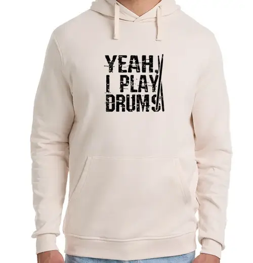 Felpa unisex con cappuccio si suono la batteria