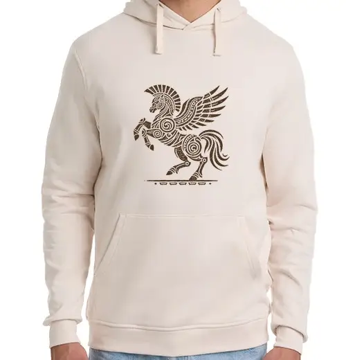 Felpa unisex con cappuccio troiano pegaso