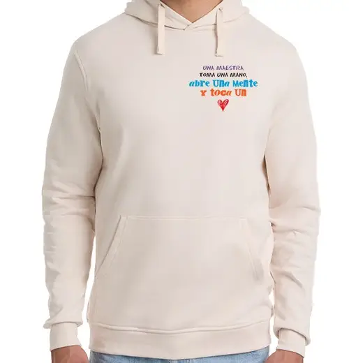 Felpa unisex con cappuccio un insegnante tocca un cuore