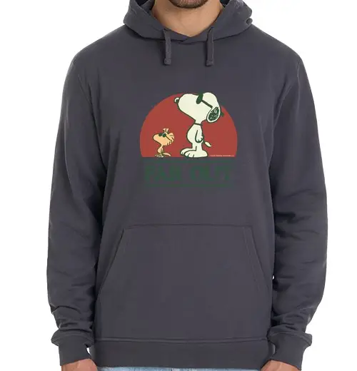 Felpa unisex con cappuccio wood snoopy stock far lontano