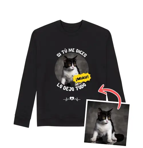 Felpa unisex felpa se mi dici miao lascio tutto personalizzabile