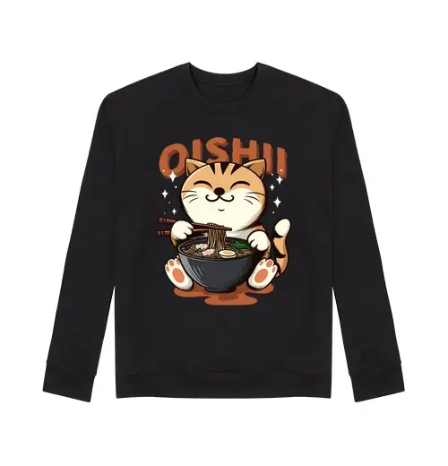 Felpa unisex gatto ramen oishii