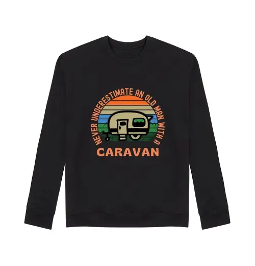 Felpa unisex vecchio con una roulotte divertente car