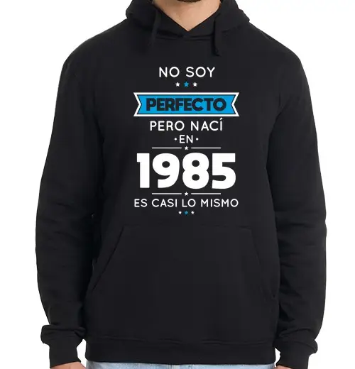 Felpa uomo con cappuccio 40 anni non perfetti ma sono nato nel 1