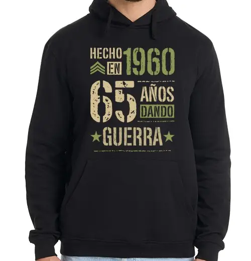 Felpa uomo con cappuccio 65° compleanno compiuto nel 1960 65 anni di guerra
