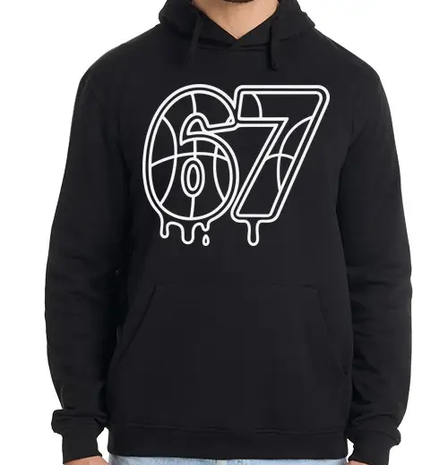 Felpa uomo con cappuccio 67 pallacanestro sei sette pallone