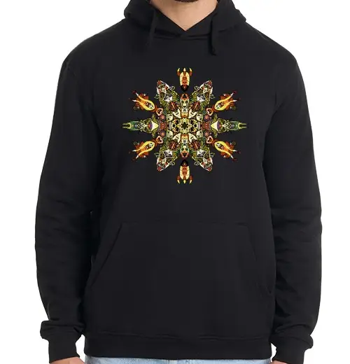 Felpa uomo con cappuccio acido