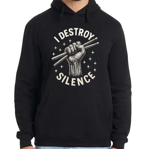 Felpa uomo con cappuccio bat eria distruggo il silenzio bat eris