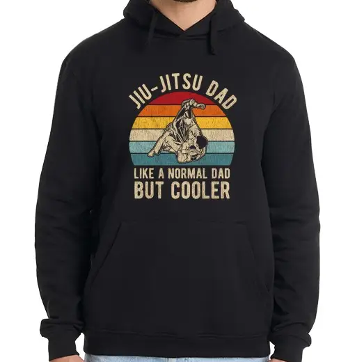 Felpa uomo con cappuccio camicia da papà retrò jiu jitsu bjj da