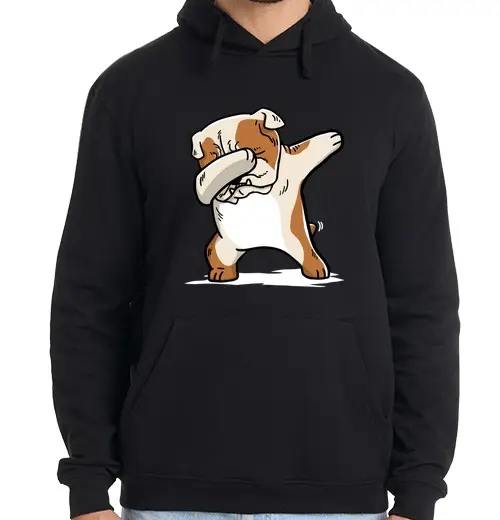 Felpa uomo con cappuccio Cane bull Dog English Dab!