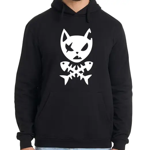 Felpa uomo con cappuccio cat pirata
