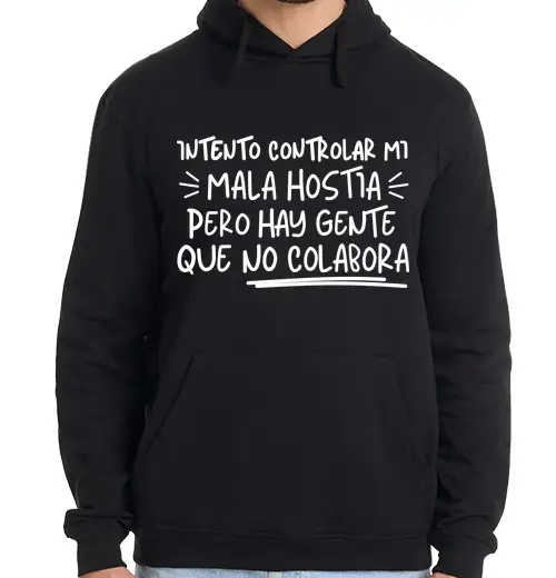 Felpa uomo con cappuccio cerco di contgiochi di ruololare il mio cattivo umore bianco