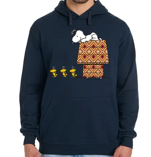 Tostadora Felpa uomo con cappuccio Snoopy e Woodstock