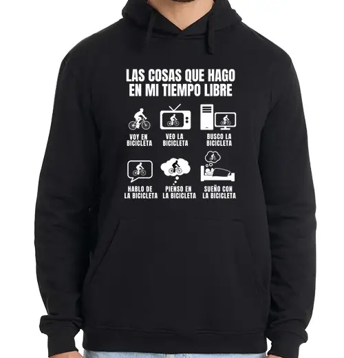 Felpa uomo con cappuccio ciclista ciclismo bicicleta divertida