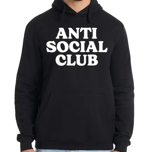 Felpa uomo con cappuccio club antisociale