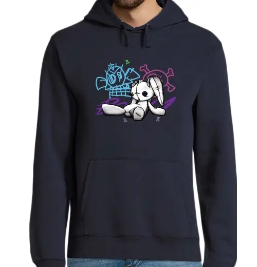 Felpa uomo con cappuccio coniglio jinx arcano