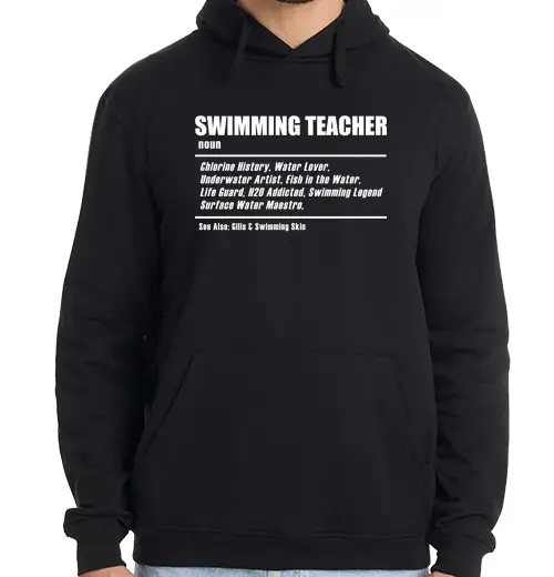 Felpa uomo con cappuccio definizione di istruttore di nuoto