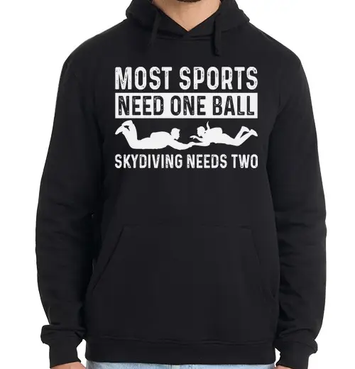 Felpa uomo con cappuccio divertente paracadutismo