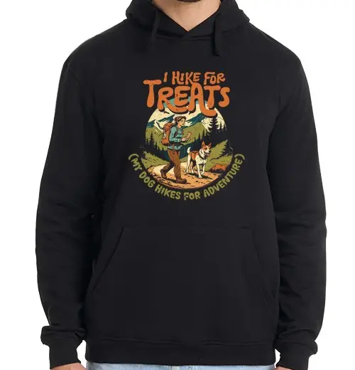 Felpa uomo con cappuccio escursionista con cane da caccia faccio