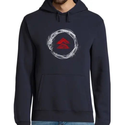 Felpa uomo con cappuccio fantasma fumoso