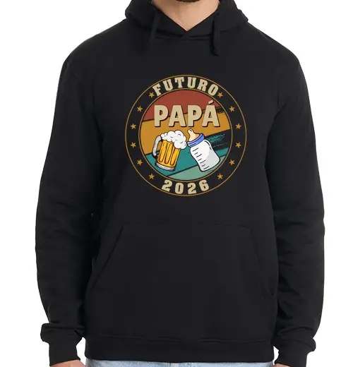 Felpa uomo con cappuccio futuro papà 2026 annunciare gravitanza