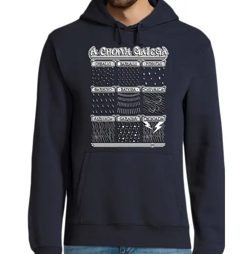 Felpa uomo con cappuccio gal motivi lego - a choiva galizia