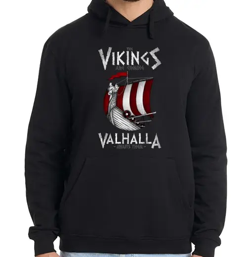 Felpa uomo con cappuccio i vichinghi are coming