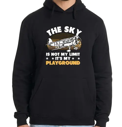 Felpa uomo con cappuccio il cielo non è il mio limite per i pilo