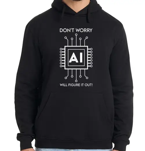 Felpa uomo con cappuccio intelligenza artificiale ai, so di te