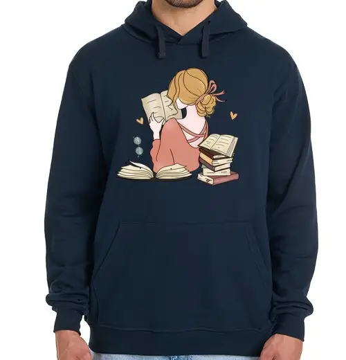 Felpa uomo con cappuccio la donna ama leggere