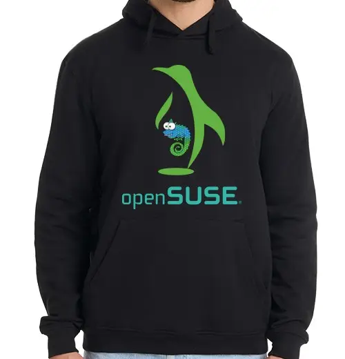 Felpa uomo con cappuccio linux openuse