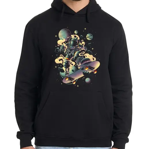 Felpa uomo con cappuccio macinatura spaziale