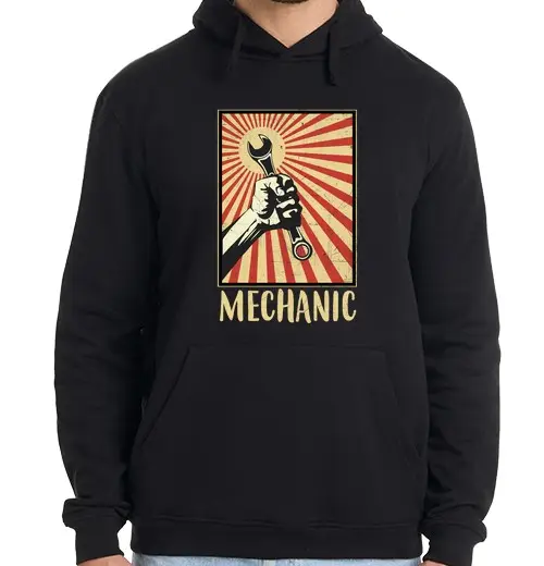 Felpa uomo con cappuccio meccanico