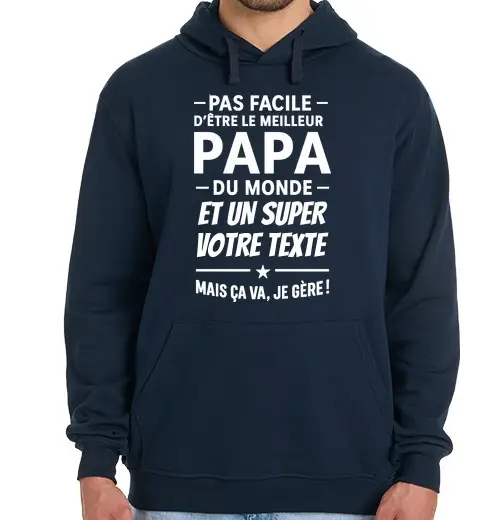 Felpa uomo con cappuccio miglior papà regalo personalizzabile