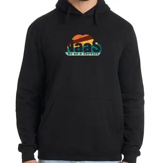 Felpa uomo con cappuccio naas no come servizio tecnico umorismo