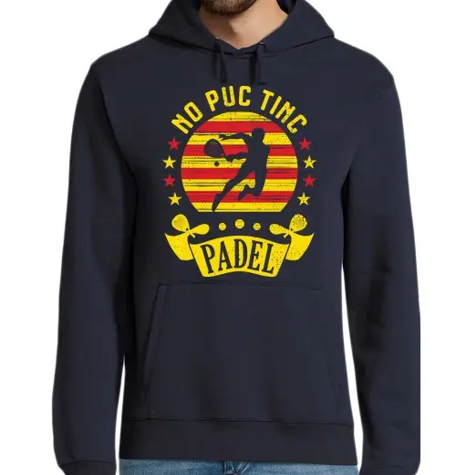 Felpa uomo con cappuccio No Puc Tinc Padel Bandera Catalunya